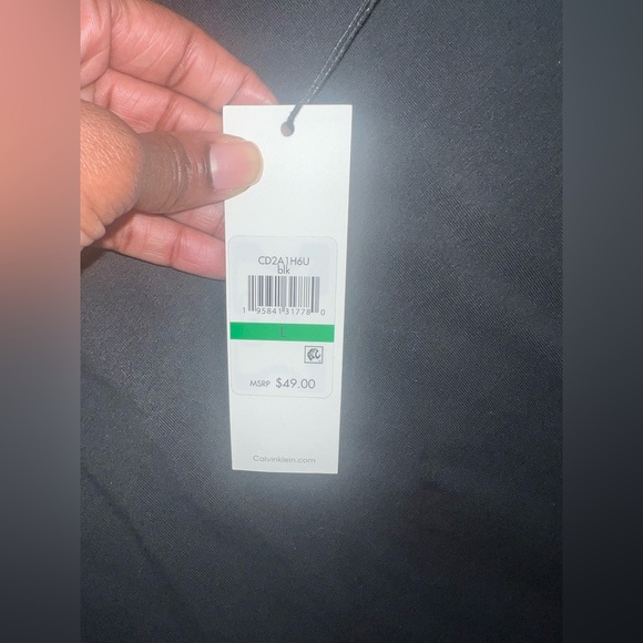 NWT Calvin Klein Black Hoodie Dress with Gold Logo size Large- Flaw - Picture 6 of 8